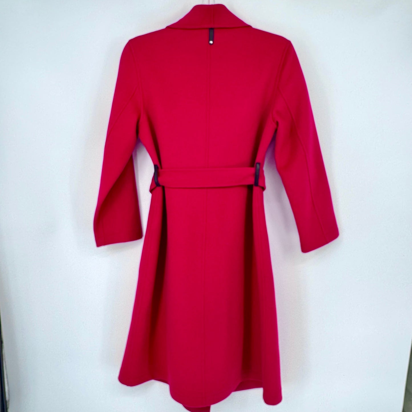 Mackage Mai Belted Wool Coat Snap Closure in Vibrant Red Size Small